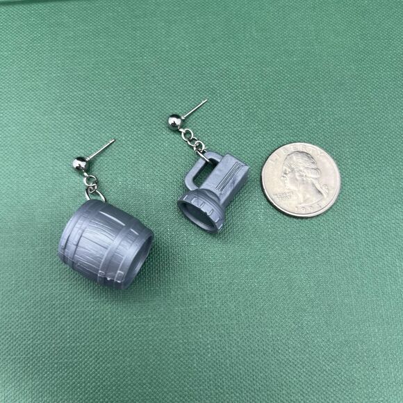 Upcycled Game Piece Earring-Hypoallergenic-Whimsy Dangle, Eco-Friendly,Handmade - Picture 4 of 7